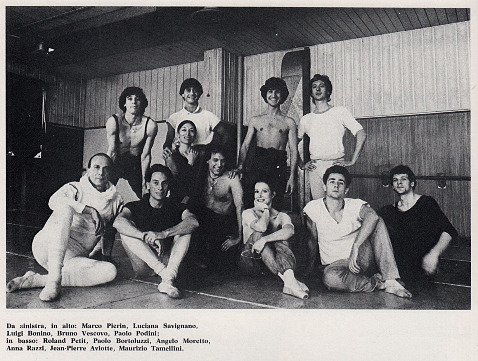 Roland Petit et danseurs extrait de programme